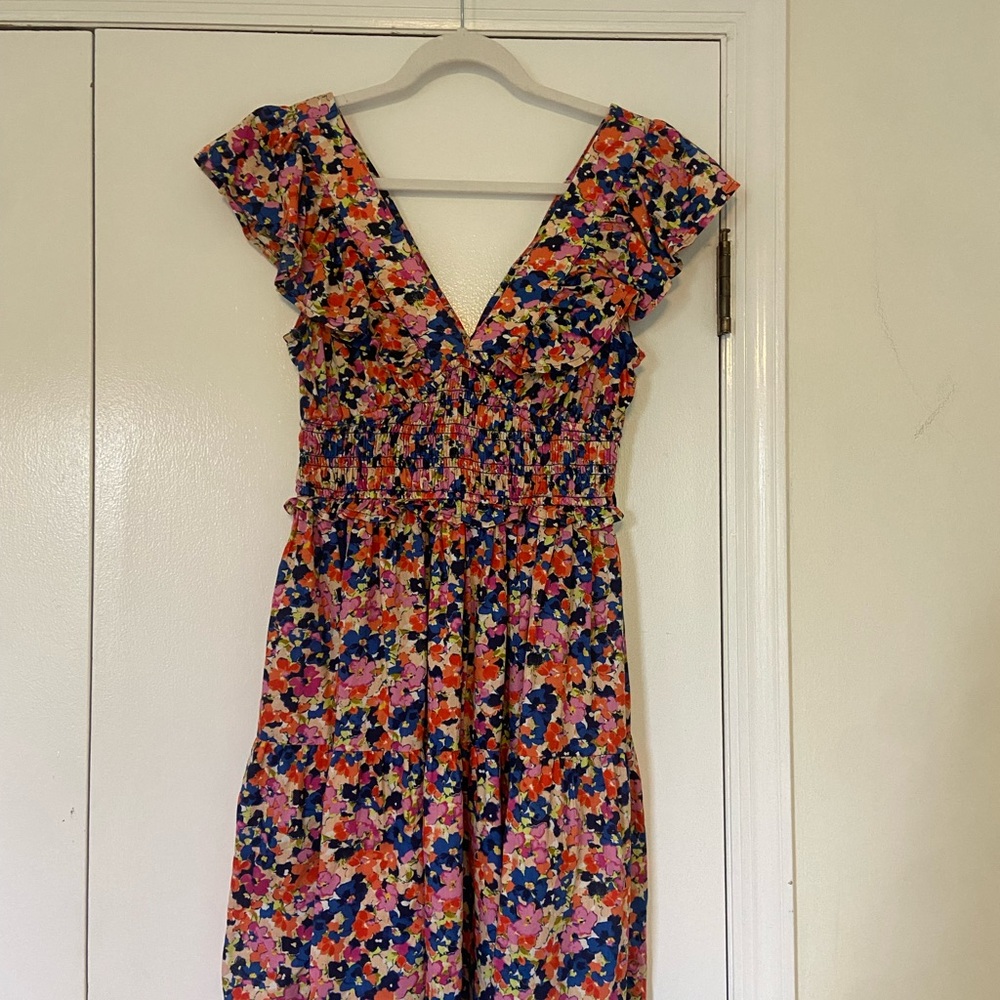 GAP Pink and Blue Flutter Sleeve Sundress